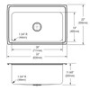 Elkay Lustertone Classic Stainless Steel 33" x 22" x 11-5/8", 0-Hole Single Bowl Drop-in Sink