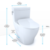 TOTO Aimes One-Piece Elongated 1.28 GPF Toilet with CeFiONtect and SoftClose seat, WASHLET+ ready, Cotton White - MS626234CEFG#01