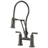 Brizo 62174LF-SL Rook Articulating Bridge Faucet with Finished Hose: Luxe Steel