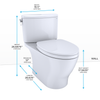 TOTO Nexus 1G Two-Piece Elongated 1 GPF Universal Height Toilet with SS124 SoftClose seat, WASHLET+ ready, Ebony - MS442124CUF#51