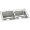 Elkay Lustertone Classic Stainless Steel 33" x 22" x 10" Offset 1-Hole Double Bowl Drop-in Sink