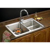 Elkay Lustertone Classic Stainless Steel 33" x 22" x 10", Offset 3-Hole Double Bowl Drop-in Sink