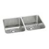 Elkay Lustertone Classic Stainless Steel 35-3/4" x 18-1/2" x 10", Equal Double Bowl Undermount Sink Kit