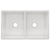 Elkay Fireclay 33" x 19-15/16" x 9", Equal Double Bowl Farmhouse Sink, White