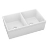 Elkay Fireclay 33" x 19-15/16" x 9", Equal Double Bowl Farmhouse Sink, White