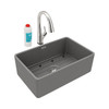 Elkay Fireclay 30" x 19-15/16" x 9-1/8" Single Bowl Farmhouse Sink Kit with Filtered Faucet Matte Gray