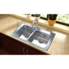 Elkay Lustertone Classic Stainless Steel 37" x 22" x 10", Offset 2-Hole Double Bowl Drop-in Sink
