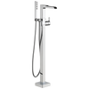 Delta Ara T4768-FL Single Handle Floor Mount Channel Spout Tub Filler Trim with Hand Shower in Chrome Finish