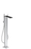 AXOR 47440601 MyEdition Freestanding Tub Filler Trim with 1.75 GPM Handshower in Chrome / Black Glass