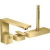 AXOR 46430991 Edge 3-Hole Roman Tub Set Trim with 1.75 GPM Handshower in Polished Gold Optic
