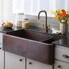 Native Trails CPK276 Farmhouse 40" Duet Copper Kitchen Sink: Antique Copper Native Trails CPK276 Farmhouse 40" Duet Copper Kitchen Sink: Antique Copper