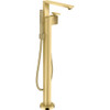 AXOR 46441991 Edge Freestanding Tub Filler Trim with 1.75 GPM Handshower - Diamond Cut in Polished Gold Optic