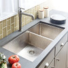 Native Trails CPK577 Cocina Duet Pro Copper Kitchen Sink: Brushed Nickel Native Trails CPK577 Cocina Duet Pro Copper Kitchen Sink: Brushed Nickel