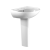 TOTO LPT241.8G#01 Supreme Oval Basin Pedestal Bathroom Sink with CeFiONtector 8 Inch Center Faucets, Cotton White