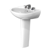 TOTO LPT241.8G#01 Supreme Oval Basin Pedestal Bathroom Sink with CeFiONtector 8 Inch Center Faucets, Cotton White