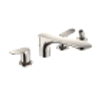 Toto GO Two-Handle Deck-Mount Roman Tub Filler Trim with Handshower, Polished Nickel - TBG01202U#PN