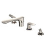 TOTO GO Two-Handle Deck-Mount Roman Tub Filler Trim with Handshower, Polished Nickel - TBG01202U#PN