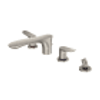 Toto GO Two-Handle Deck-Mount Roman Tub Filler Trim with Handshower, Polished Nickel - TBG01202U#PN