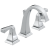 Delta Dryden Two Handle Widespread Bathroom Faucet with Metal Drain & Pop Up in Chrome Finish - 3551-MPU-DST