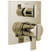 Delta Ara Angular Modern Monitor 17 Series Valve Trim with 6-Setting Integrated Diverter in Polished Nickel Finish - T27967-PN