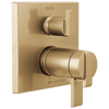 Delta Ara Angular Modern TempAssure 17T Series Valve Trim with 6-Setting Integrated Diverter in Champagne Bronze Finish - T27T967-CZ