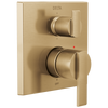 Delta Ara Angular Modern Monitor 14 Series Valve Trim with 6-Setting Integrated Diverter in Champagne Bronze Finish - T24967-CZ