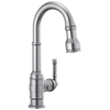 Delta Broderick Single Handle Pull-Down Bar/Prep Faucet in Arctic Stainless Finish - 9990-AR-DST