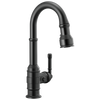 Delta Broderick Single Handle Pull-Down Bar/Prep Faucet in Matte Black Finish - 9990-BL-DST