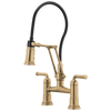 Brizo Rook Articulating Bridge Faucet in Luxe Gold Finish - 62274LF-GL