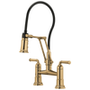 Brizo Rook Articulating Bridge Faucet in Polished Gold Finish - 62274LF-PG