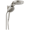 Delta Universal Showering HydroRain H2OKinetic 5-Setting Two-in-One Shower Head in Lumicoat Stainless Finish - 58680-SS-PR
