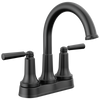 Delta Saylor Two Handle Tract-Pack Centerset Bathroom Arc Faucet in Matte Black Finish - 2535-BLTP-DST