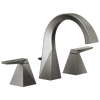 Delta Trillian Two Handle Widespread Bathroom Arc Faucet with Metal Drain & Pop Up in Lumicoat Black Stainless Finish - 35546-KS-PR-MPU-DST