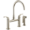 Brizo Litze 62544LF-SS Bridge Faucet with Arc Spout and Industrial Handle Stainless