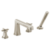 Brizo Levoir Roman Tub Faucet with Handshower - Less Handles in Luxe Nickel Finish - T67498-NKLHP