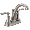 Delta Woodhurst Two Handle Centerset Bathroom Faucet with Metal Drain & Pop Up in Stainless Finish - 2532LF-SSMPU