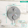 Hansgrohe Ecostat S Thermostatic Trim with Volume Control & Diverter for 2 Functions