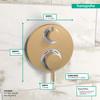 Hansgrohe Ecostat S Thermostatic Trim with Volume Control & Diverter for 2 Functions