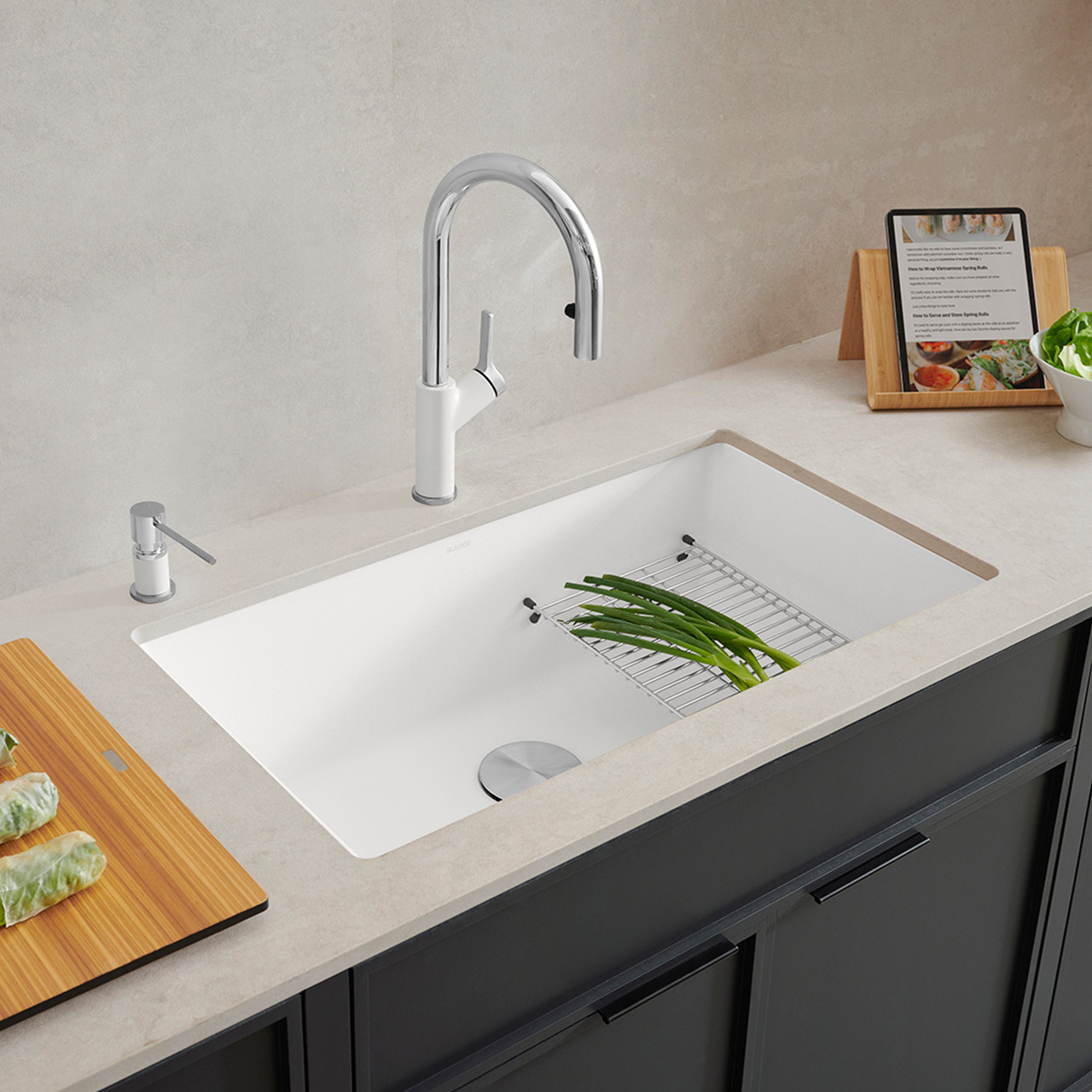Blanco 440150 Precis Super Single Bowl: White Undermount Kitchen Sink