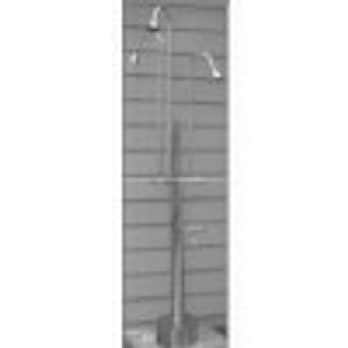 Outdoor Shower Company PS-3300-3X-CHV Free Standing Cold Water Shower w/3 Heads, Foot Shower & Hose Faucet