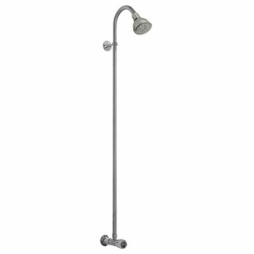 Outdoor Shower Company WM-442-ADA-SS Wall Mount ADA Short Cold Water Shower w/6" Raincan Head