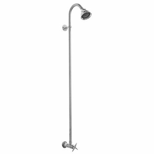 Outdoor Shower Company WM-442-CHV Wall Mount Short Cold Water Shower