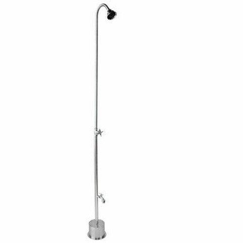 Outdoor Shower Company PS-1000-CHV Free Standing Cold Water Shower w/Hose Faucet