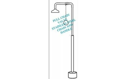 Outdoor Shower Company PS-1000-PCV Free Standing Cold Water Shower w/Hose Faucet 6" Shower Head