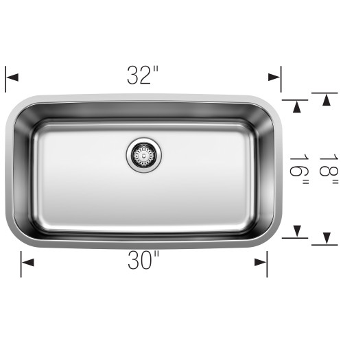 Blanco 442576 Stellar 32" Single Undermount Blanco 442576 Stellar 32" Single Undermount