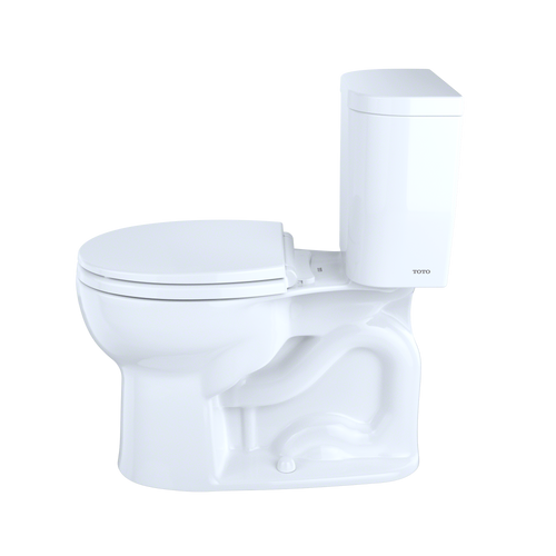 Toto Entrada Two Piece Round Universal Height Toilet 1.28 GPF Less Seat in Cotton White