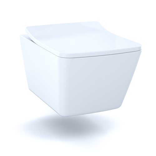 TOTO SP Wall-Hung Contemporary Square-Shape Dual Flush 1.28 and 0.9 GPF Toilet with CeFiONtectCT449CFG#01