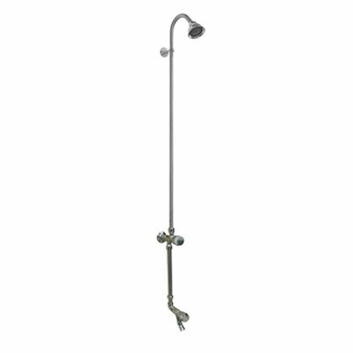 Outdoor Shower Company WM-442-ADA-FS Wall Mount ADA Short Cold Water Shower w/Foot Shower