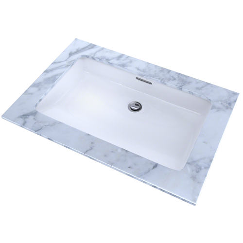 Toto Rectangular Undermount Bathroom Sink with CeFiONtect: Cotton White - LT191#01 Toto Rectangular Undermount Bathroom Sink with CeFiONtect: Cotton White - LT191#01