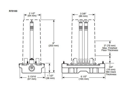 Brizo R70100 Single-Handle Freestanding Tub Filler Rough